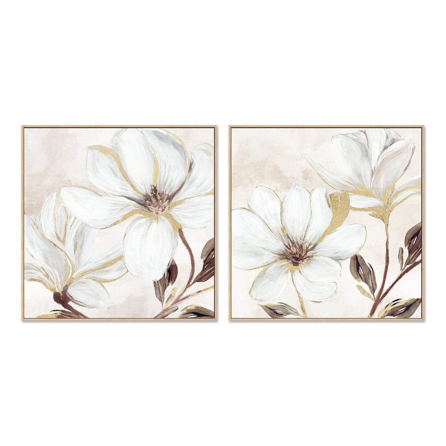 wall-art-print-canvas-poster-framed-Elegant Magnolia, Style A & B, Set of 2 , By Nina Blue-4