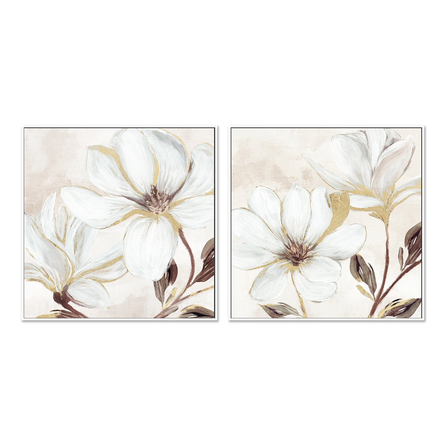 wall-art-print-canvas-poster-framed-Elegant Magnolia, Style A & B, Set of 2 , By Nina Blue-5