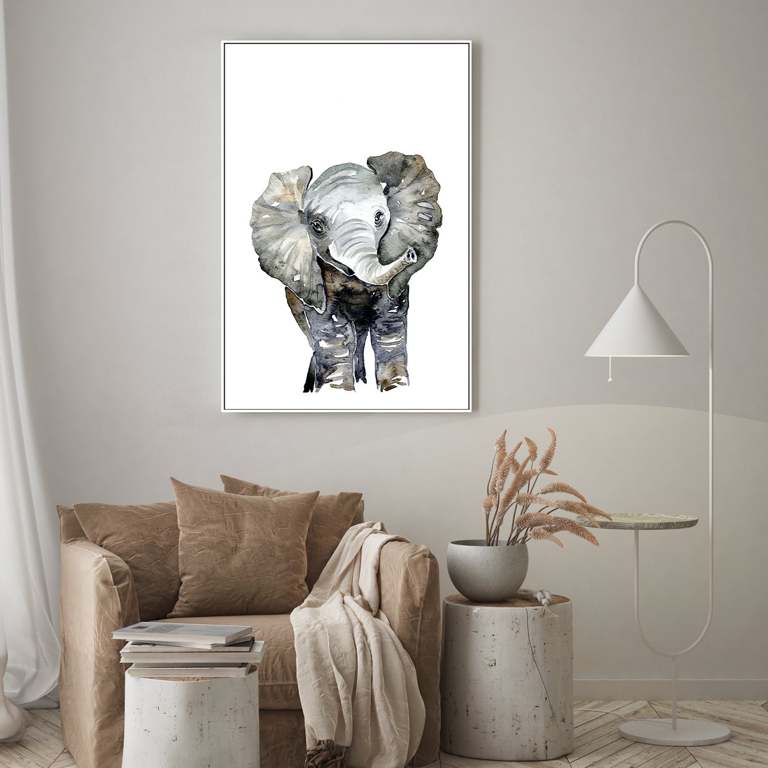 wall-art-print-canvas-poster-framed-Elephant , By Jessie Mitchelson-GIOIA-WALL-ART