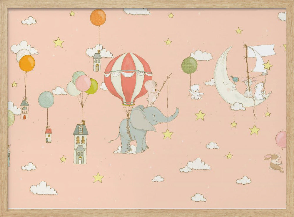 wall-art-print-canvas-poster-framed-Elephant Dream Peachy , By Sue Skellern-4