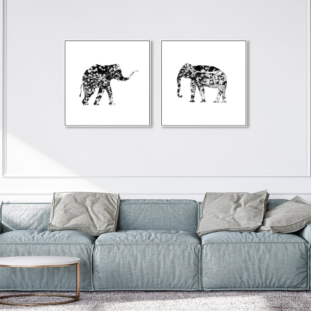 wall-art-print-canvas-poster-framed-Elephant Tree, Set Of 2-by-Danushka Abeygoda-Gioia Wall Art