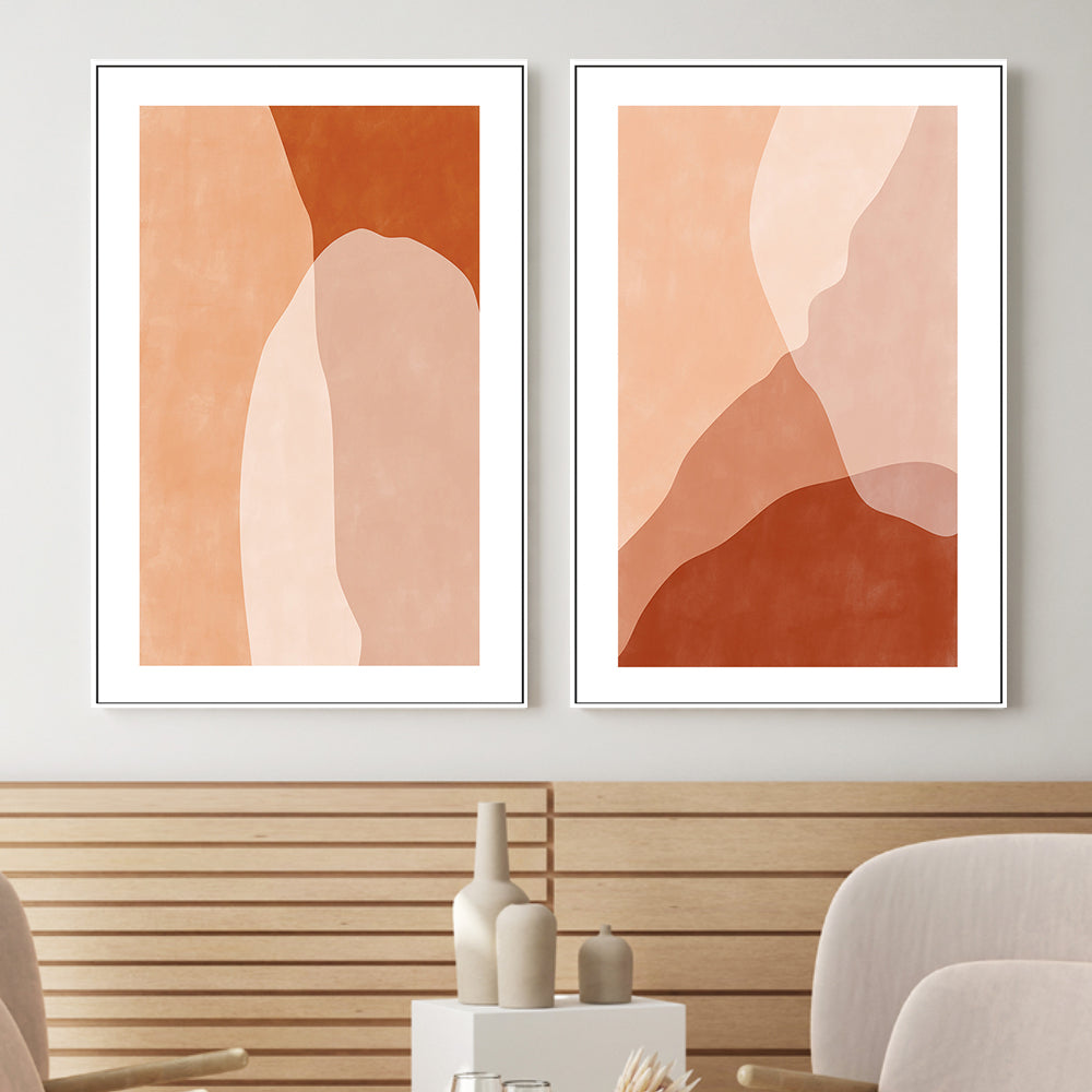 wall-art-print-canvas-poster-framed-Ember Contours, Style B & C, Set Of 2 , By Elena Ristova-GIOIA-WALL-ART