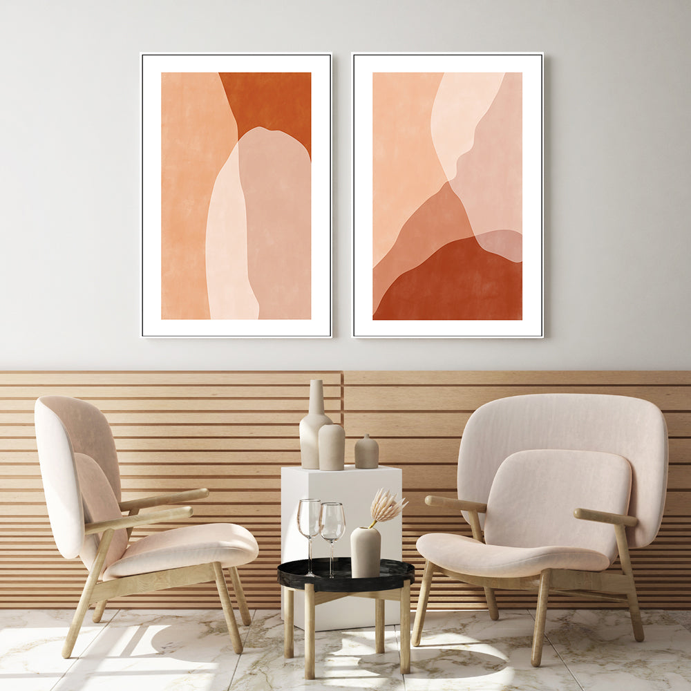 wall-art-print-canvas-poster-framed-Ember Contours, Style B & C, Set Of 2 , By Elena Ristova-GIOIA-WALL-ART