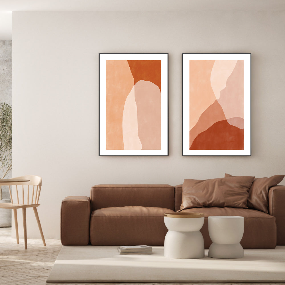 wall-art-print-canvas-poster-framed-Ember Contours, Style B & C, Set Of 2 , By Elena Ristova-GIOIA-WALL-ART