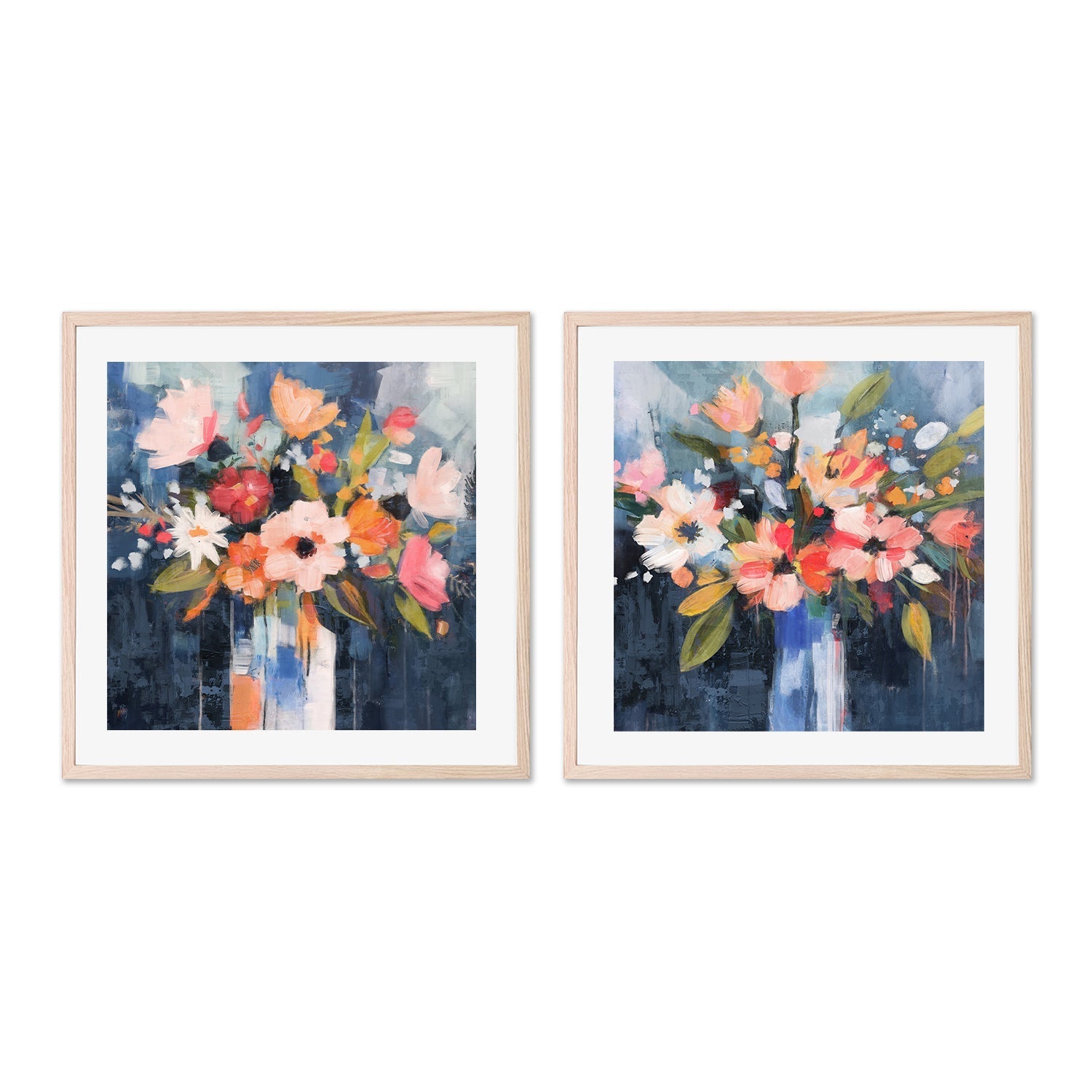 wall-art-print-canvas-poster-framed-Enchanted Florals, Style A & B, Set Of 2 , By Nina Blue-6