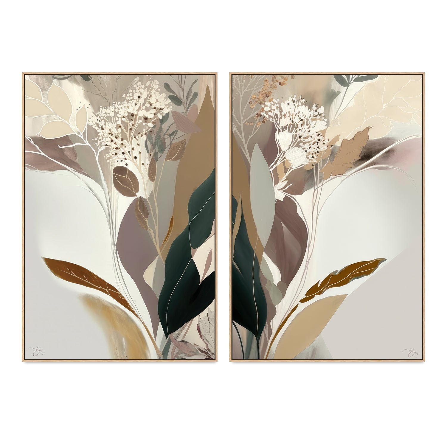 wall-art-print-canvas-poster-framed-Enchanted Meadow, Style A & B, Set Of 2 , By Bella Eve-GIOIA-WALL-ART