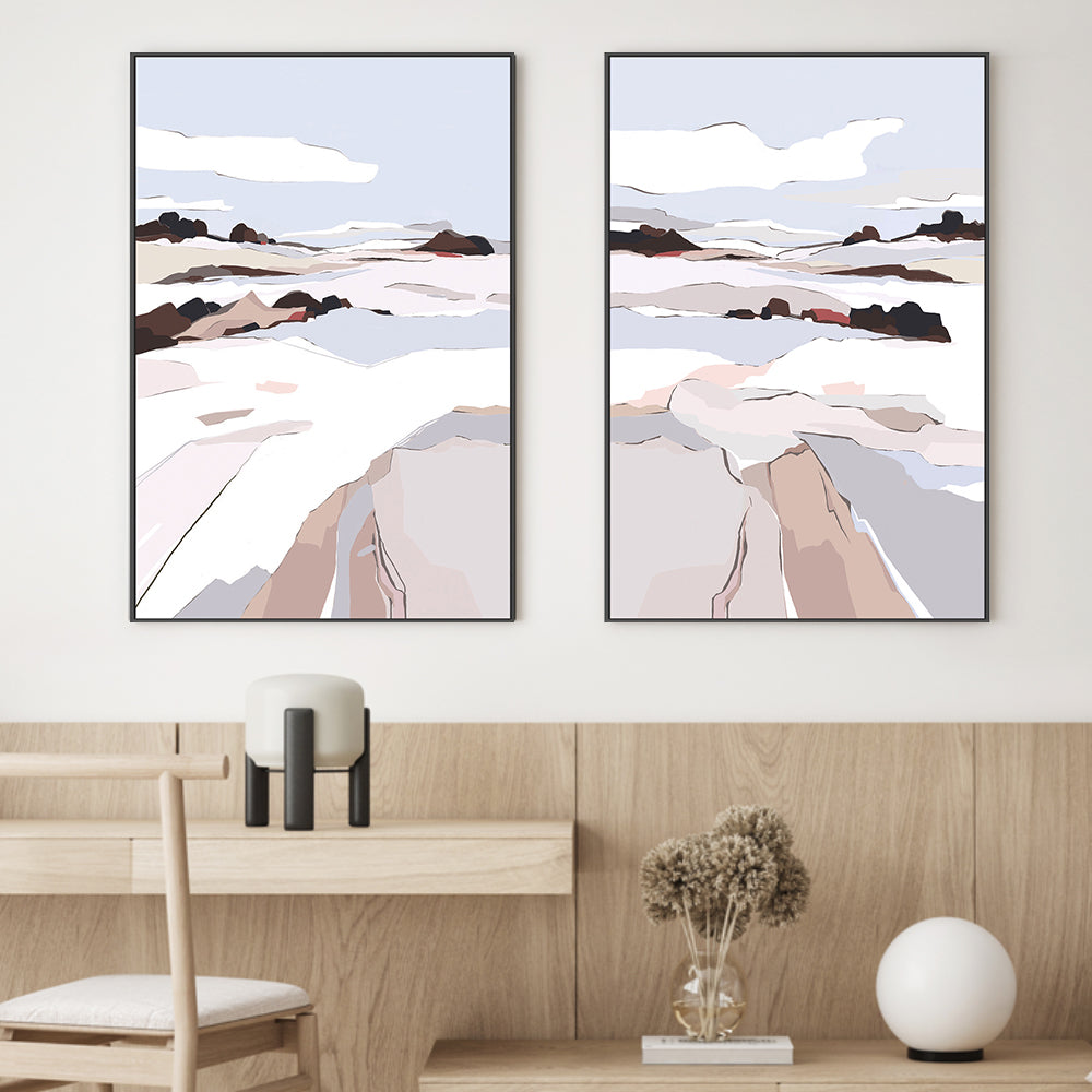 wall-art-print-canvas-poster-framed-Eternal Peaks, Style A & B, Set Of 2 , By Nikita Jariwala-GIOIA-WALL-ART