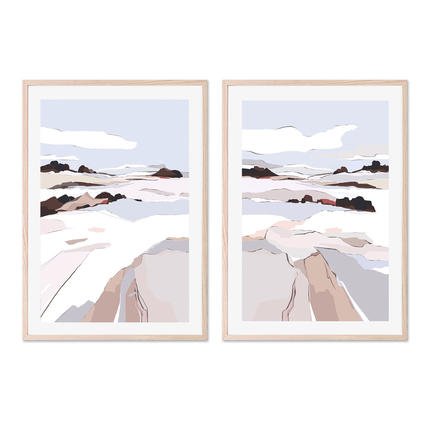 wall-art-print-canvas-poster-framed-Eternal Peaks, Style A & B, Set Of 2 , By Nikita Jariwala-GIOIA-WALL-ART