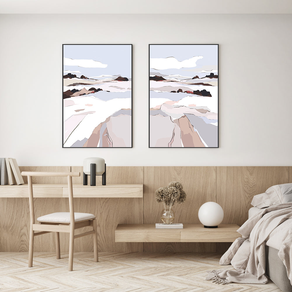 wall-art-print-canvas-poster-framed-Eternal Peaks, Style A & B, Set Of 2 , By Nikita Jariwala-GIOIA-WALL-ART