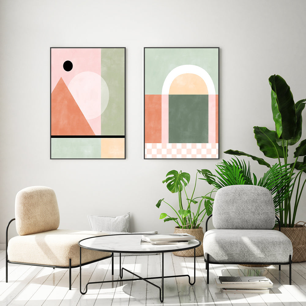 wall-art-print-canvas-poster-framed-Ethereal Angles, Style A & B, Set Of 2 , By Elena Ristova-GIOIA-WALL-ART