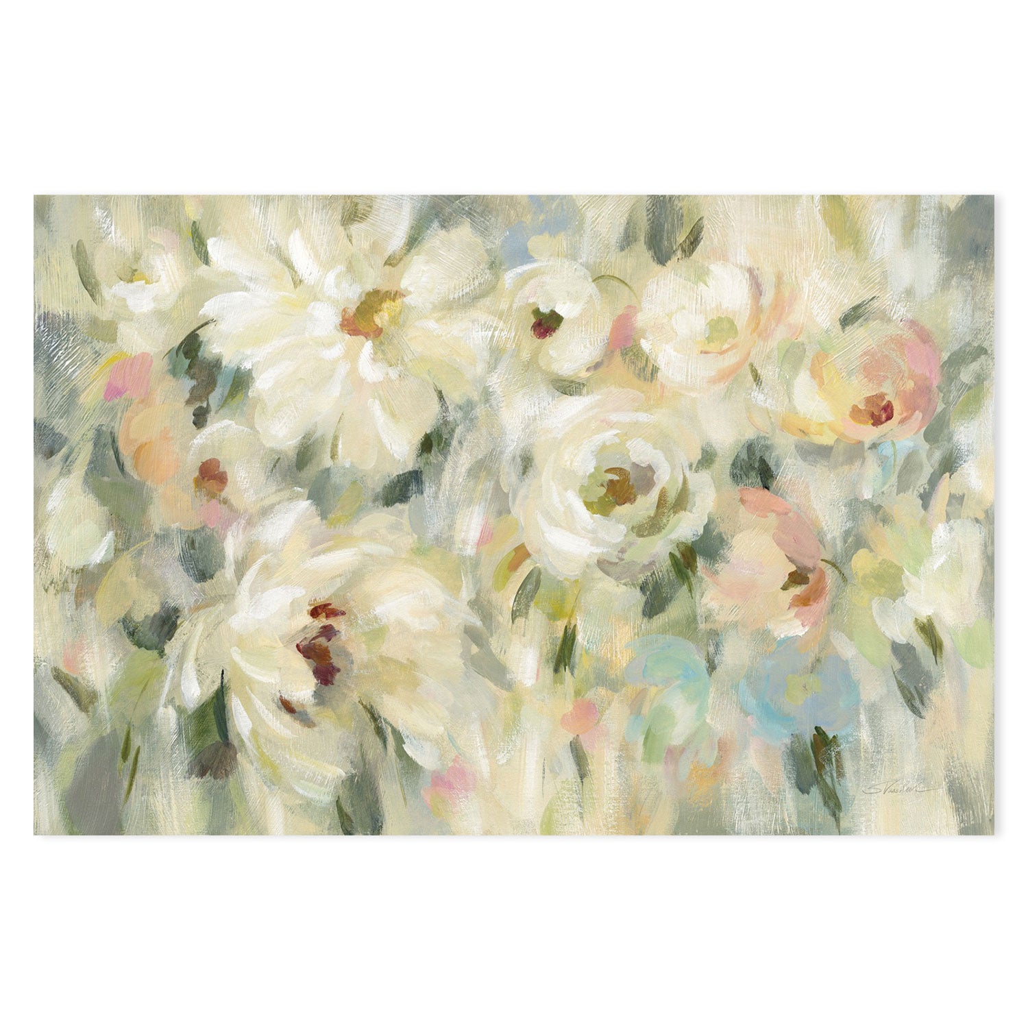 wall-art-print-canvas-poster-framed-Expressive Pale Floral-by-Silvia Vassileva-Gioia Wall Art