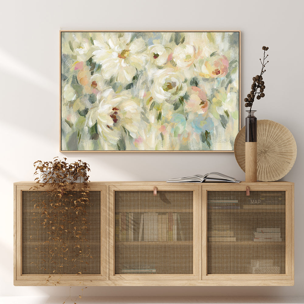 wall-art-print-canvas-poster-framed-Expressive Pale Floral-by-Silvia Vassileva-Gioia Wall Art