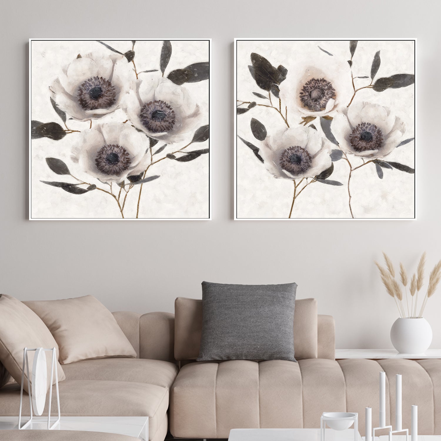 wall-art-print-canvas-poster-framed-Fable Anemone, Style A & B, Set of 2 , By Nina Blue-2