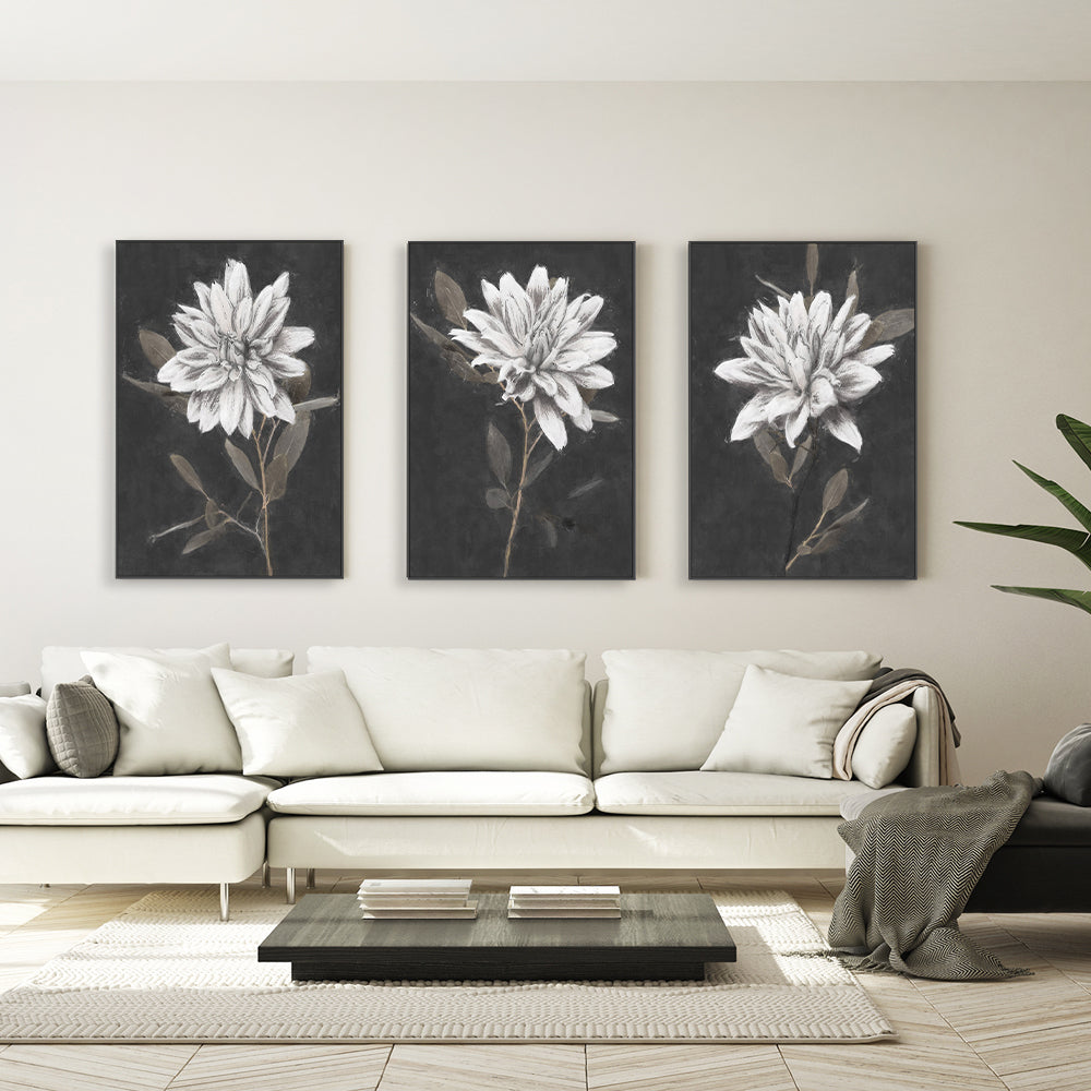 wall-art-print-canvas-poster-framed-Fable Lotus, Style A, B & C, Set Of 3 , By Nina Blue-2