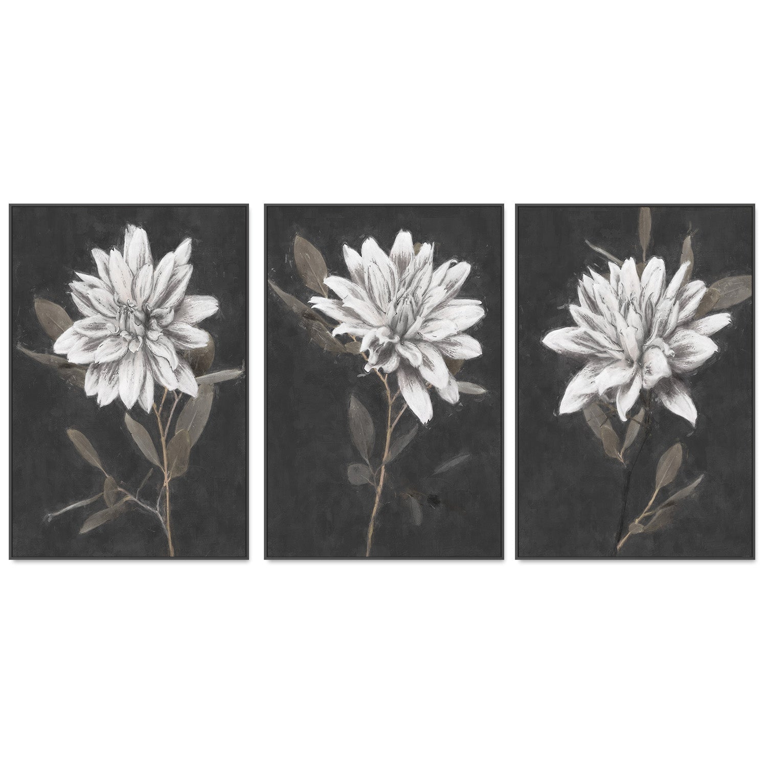 wall-art-print-canvas-poster-framed-Fable Lotus, Style A, B & C, Set Of 3 , By Nina Blue-3