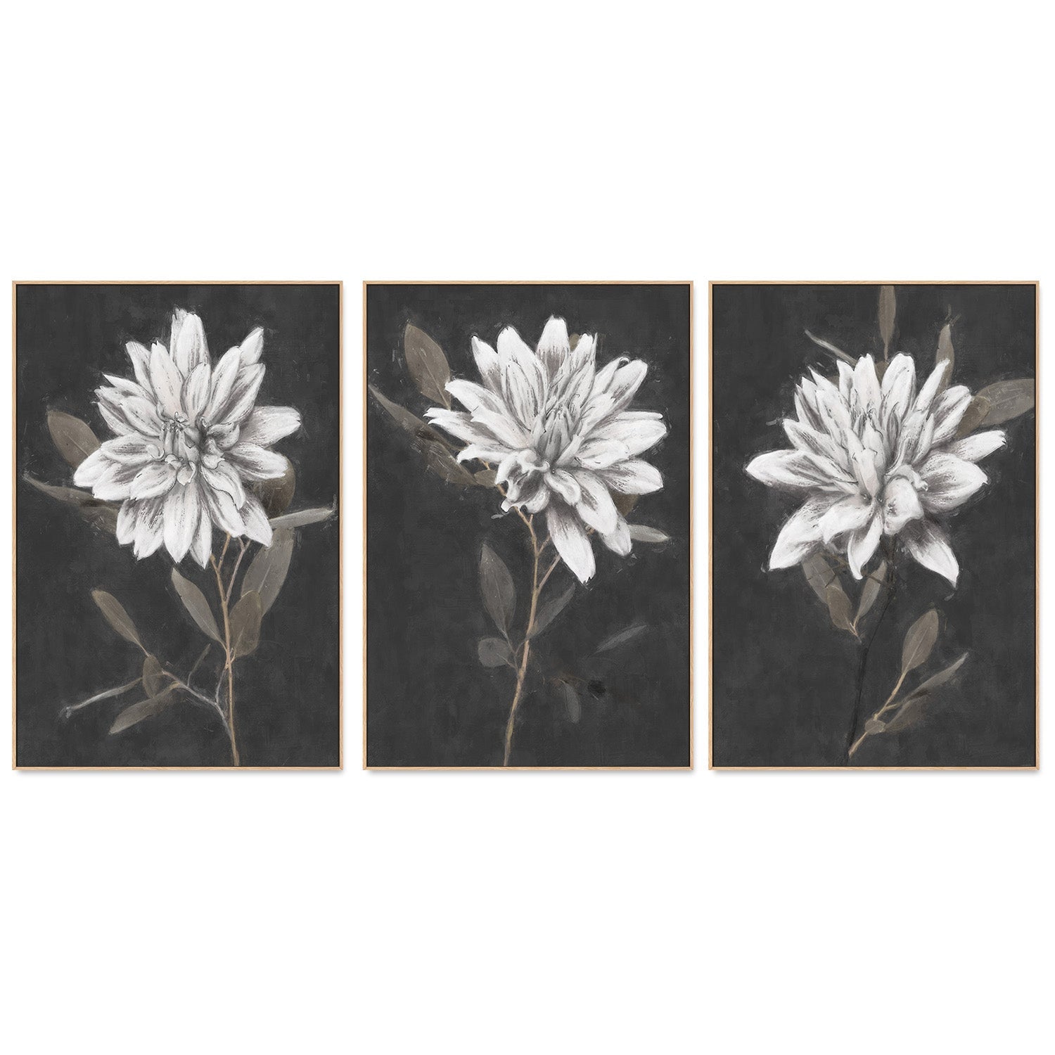 wall-art-print-canvas-poster-framed-Fable Lotus, Style A, B & C, Set Of 3 , By Nina Blue-4