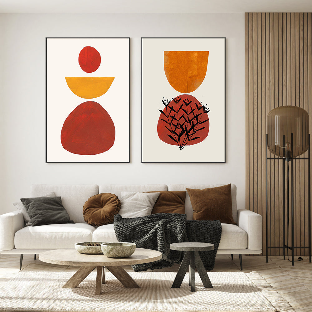 wall-art-print-canvas-poster-framed-Fall Shapes, Set Of 2 , By Ejaaz Haniff-GIOIA-WALL-ART