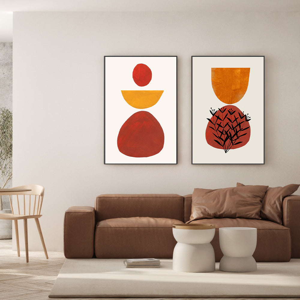 wall-art-print-canvas-poster-framed-Fall Shapes, Set Of 2 , By Ejaaz Haniff-GIOIA-WALL-ART