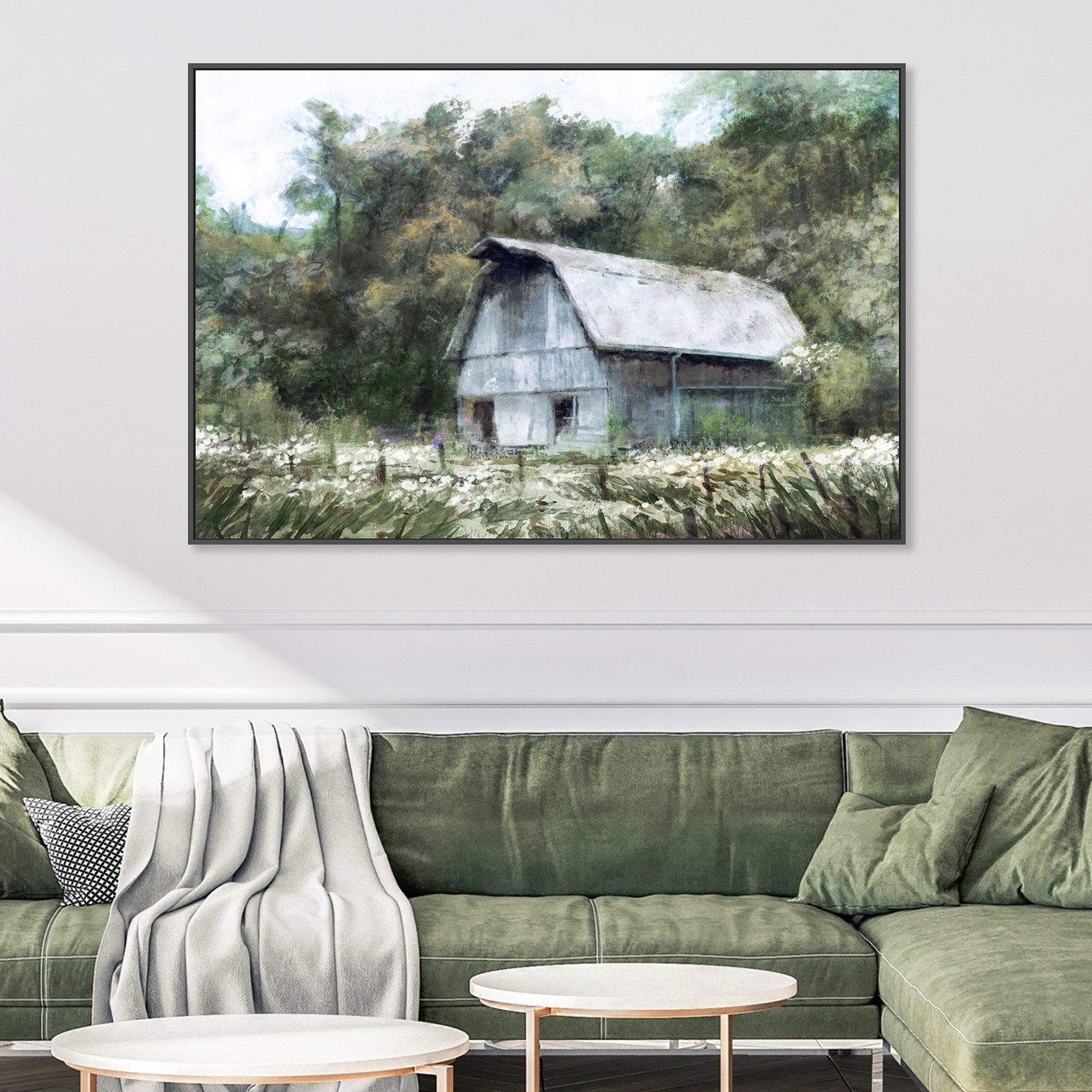 wall-art-print-canvas-poster-framed-Farm House Barn, Style A , By Nina Blue-2