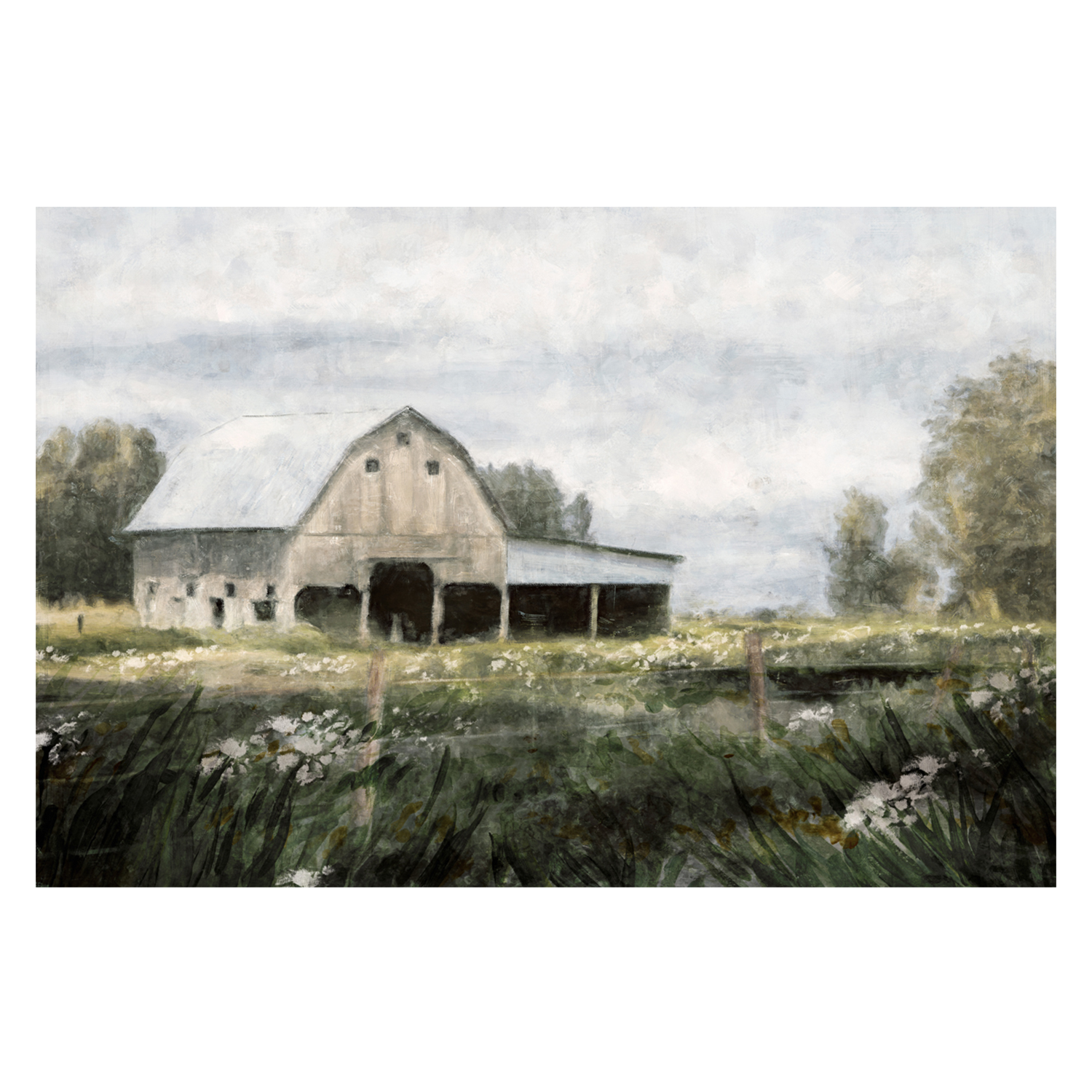 wall-art-print-canvas-poster-framed-Farm House Barn, Style B , By Nina Blue-1