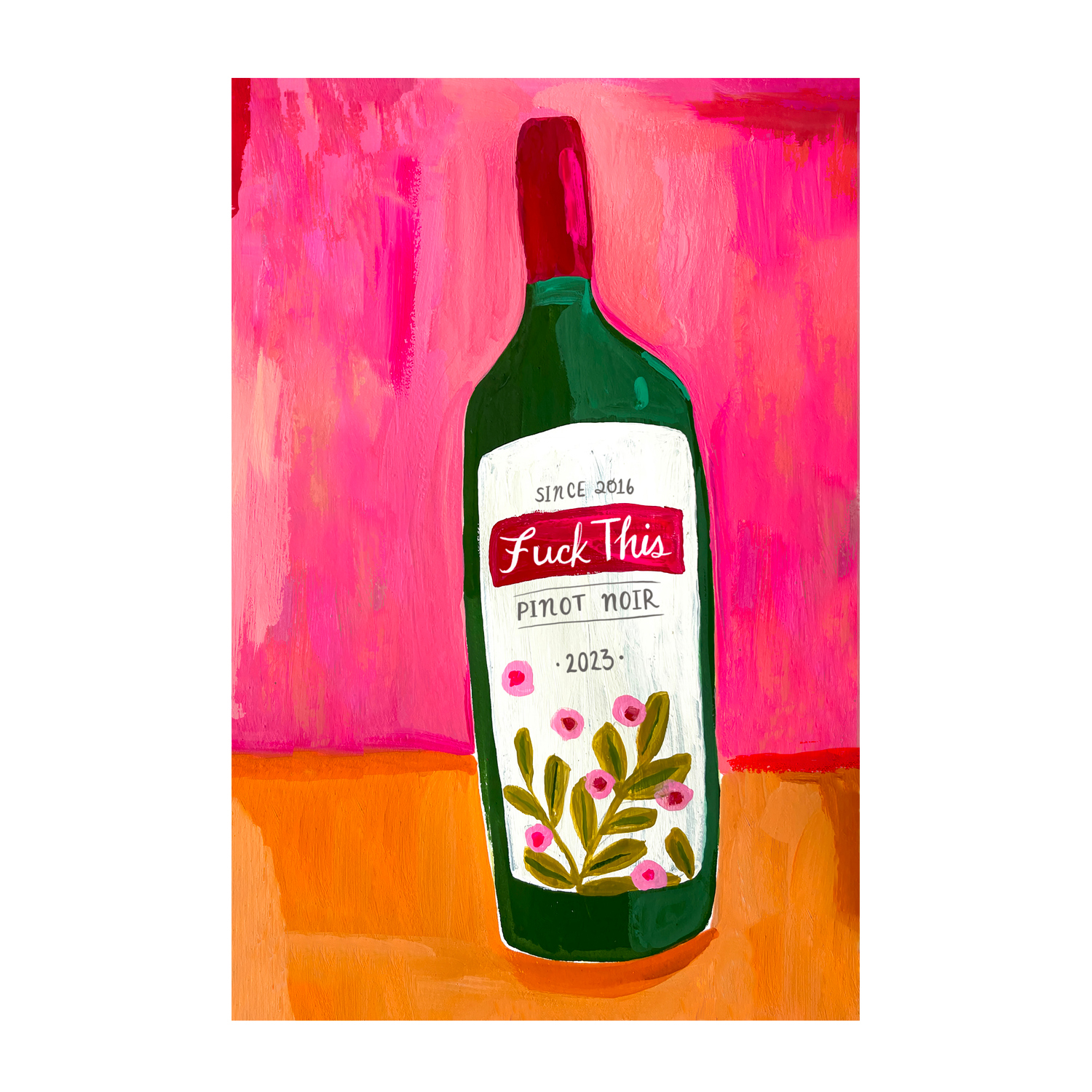 wall-art-print-canvas-poster-framed-F#ck This Pinot , By Kelly Angelovic-1