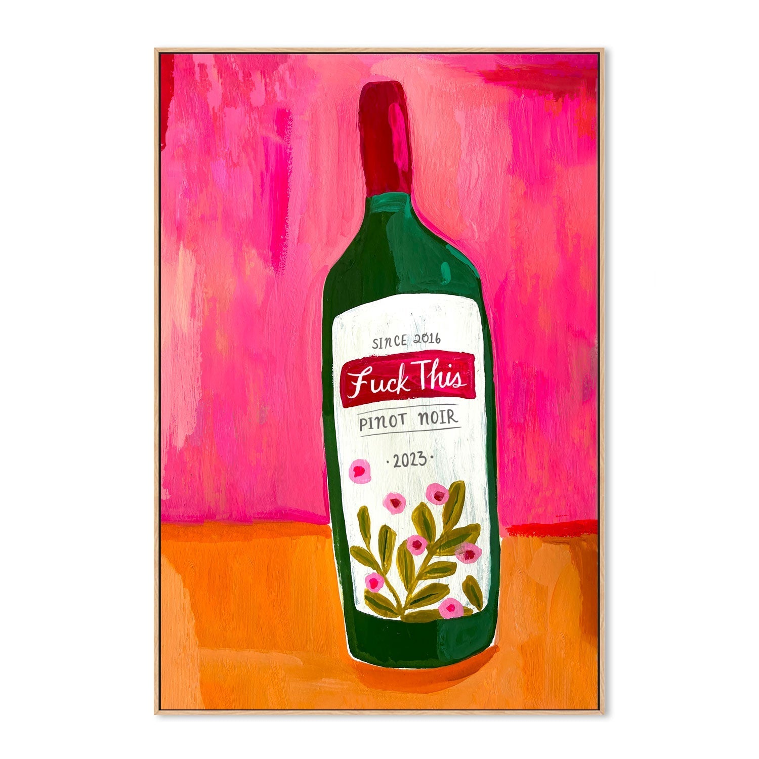 wall-art-print-canvas-poster-framed-F#ck This Pinot , By Kelly Angelovic-4