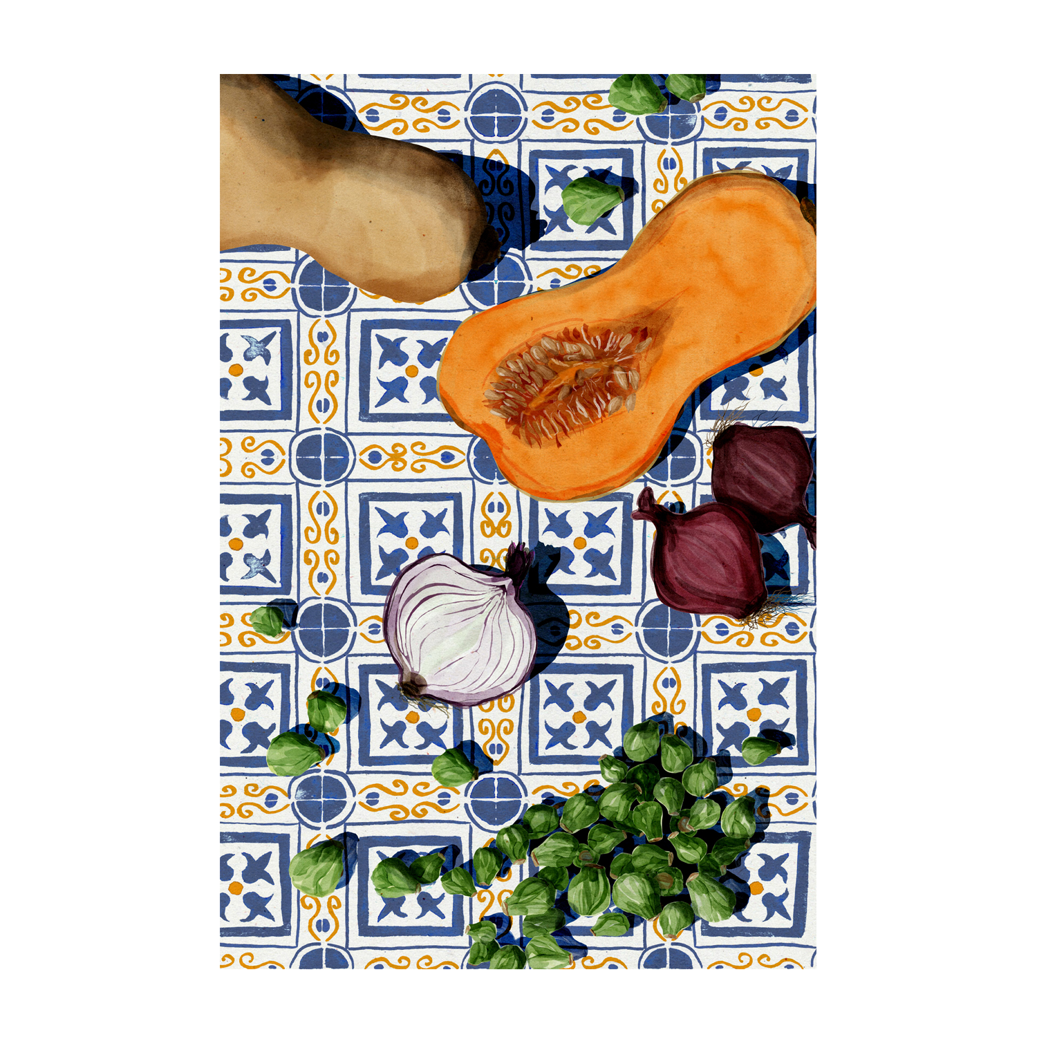 wall-art-print-canvas-poster-framed-February Vegetables , By Eva Halfers-1