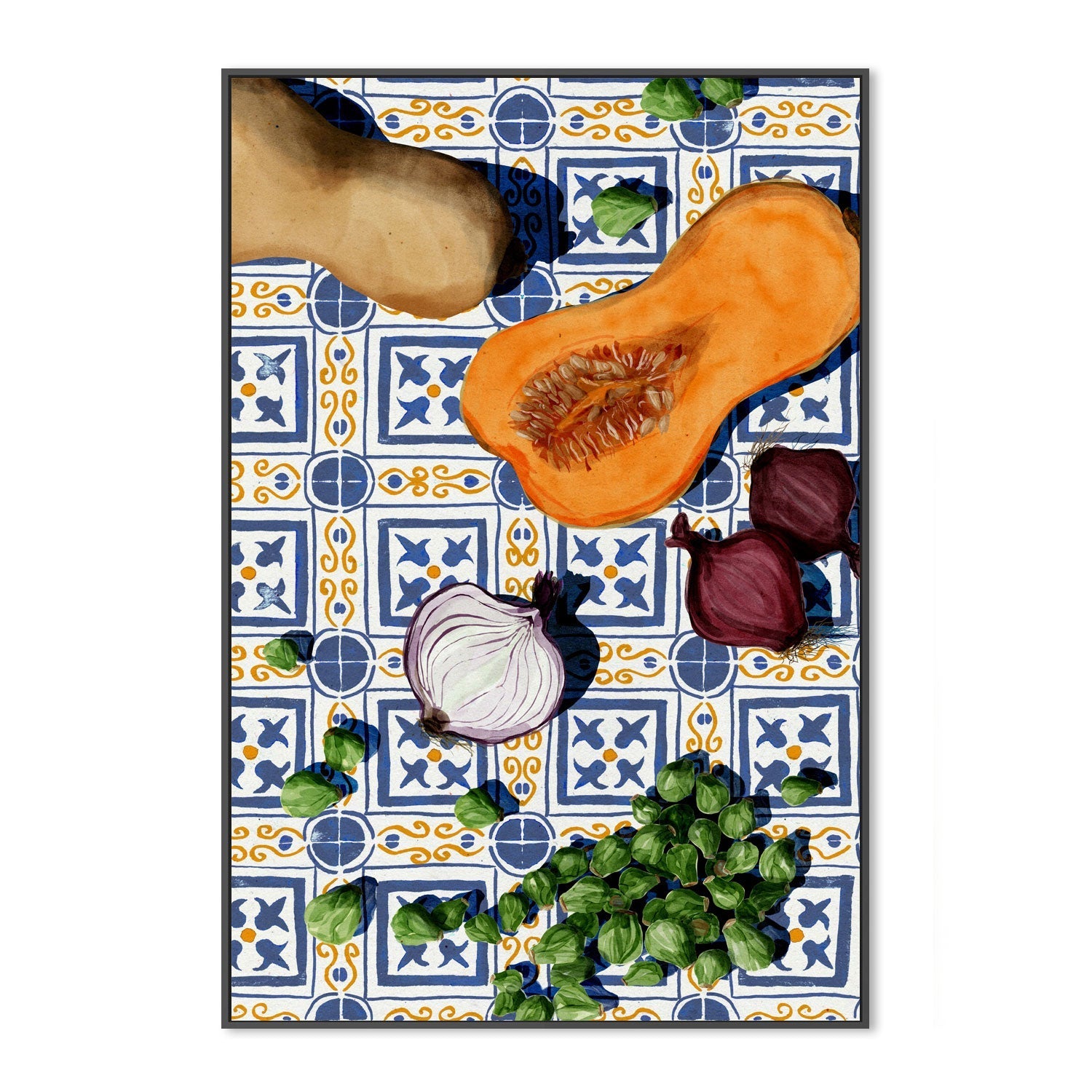 wall-art-print-canvas-poster-framed-February Vegetables , By Eva Halfers-3