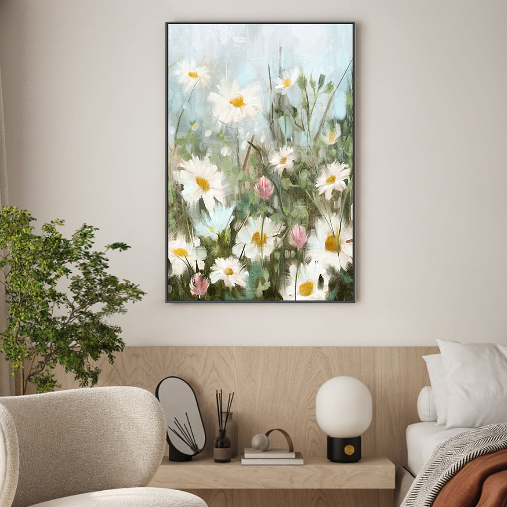 wall-art-print-canvas-poster-framed-Field Of Daisies, Style B , By Nina Blue-2