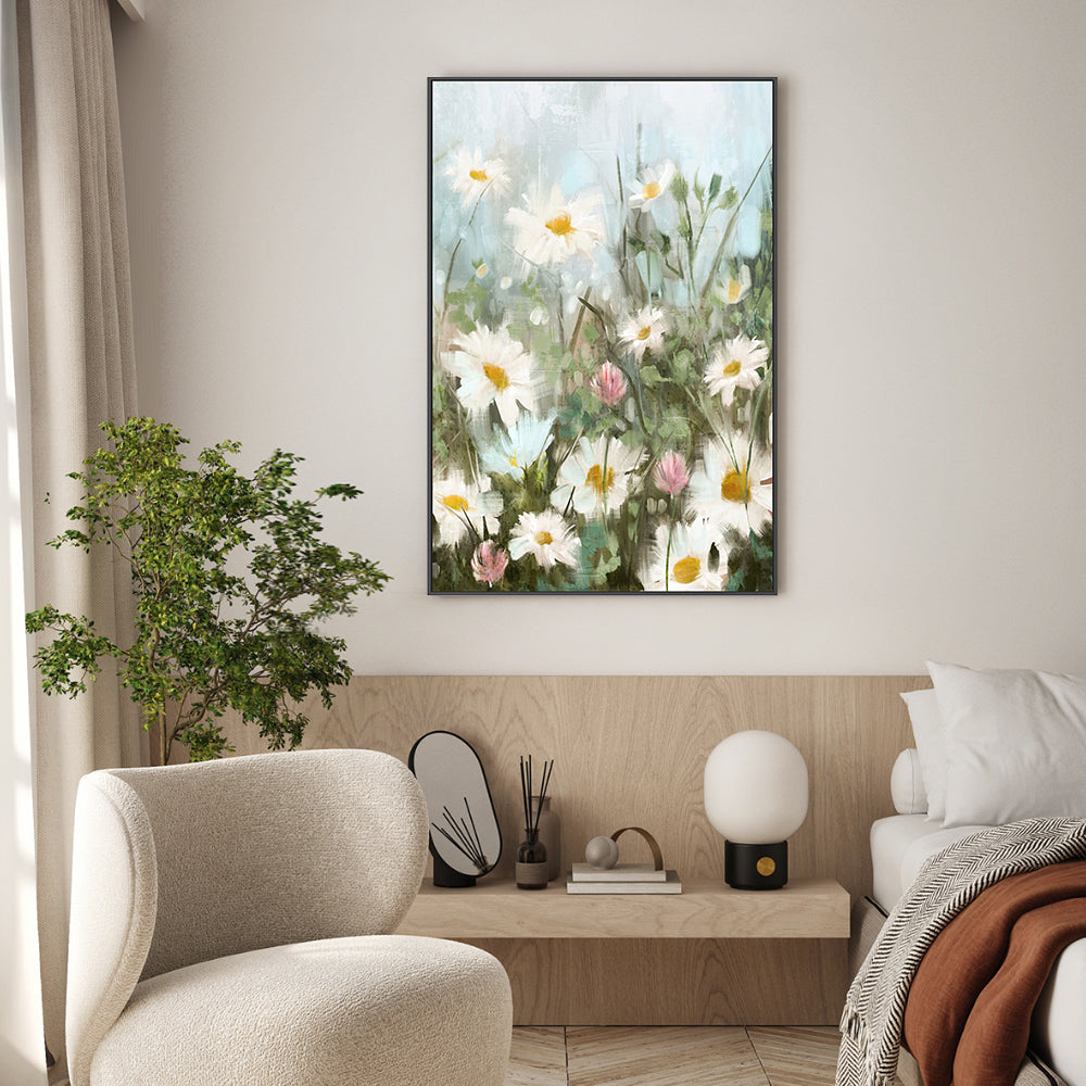 wall-art-print-canvas-poster-framed-Field Of Daisies, Style B , By Nina Blue-7