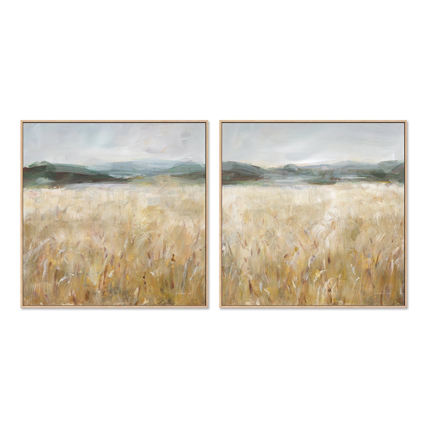 wall-art-print-canvas-poster-framed-Field of Gold, Style A & B, Set Of 2 , By Danhui Nai-4