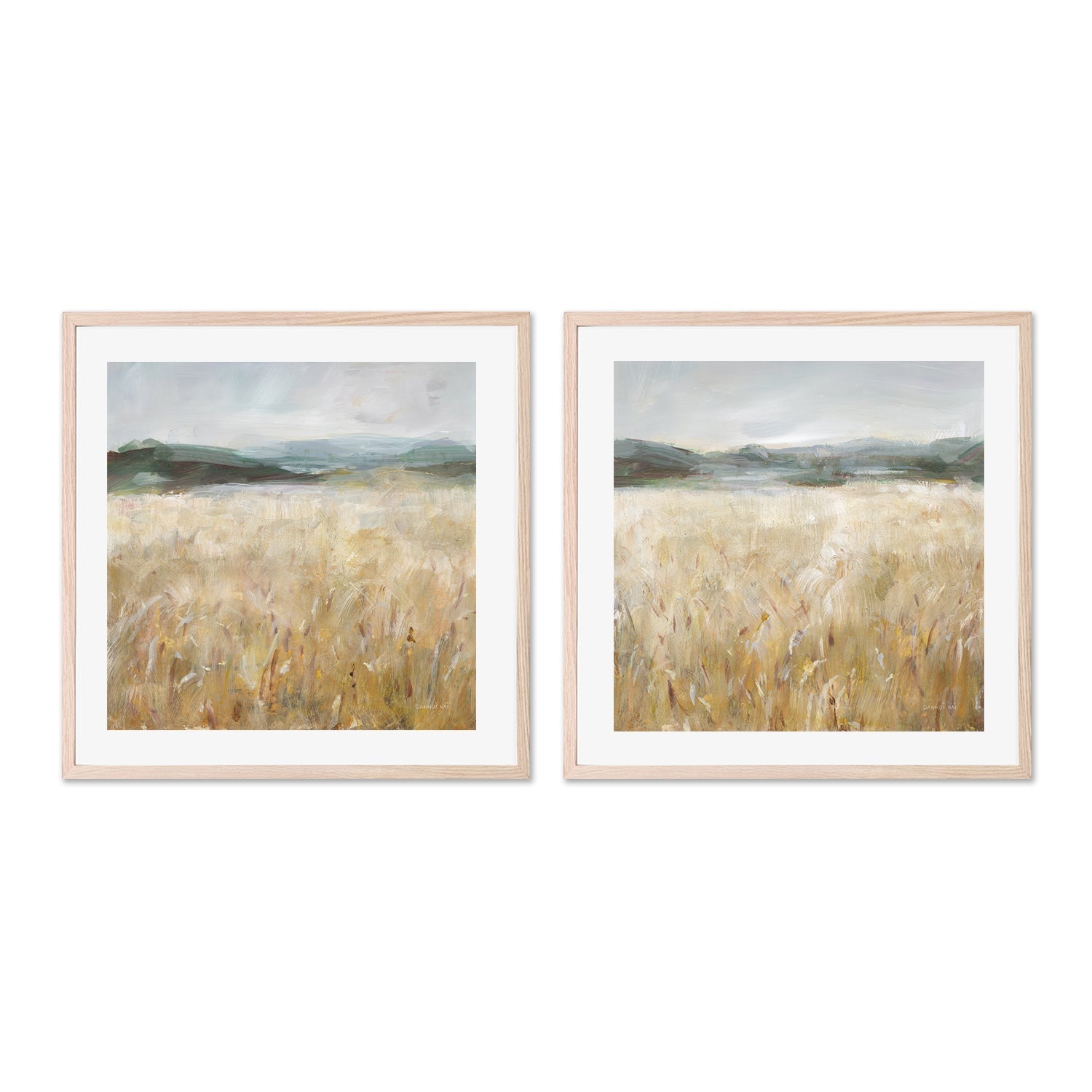 wall-art-print-canvas-poster-framed-Field of Gold, Style A & B, Set Of 2 , By Danhui Nai-6