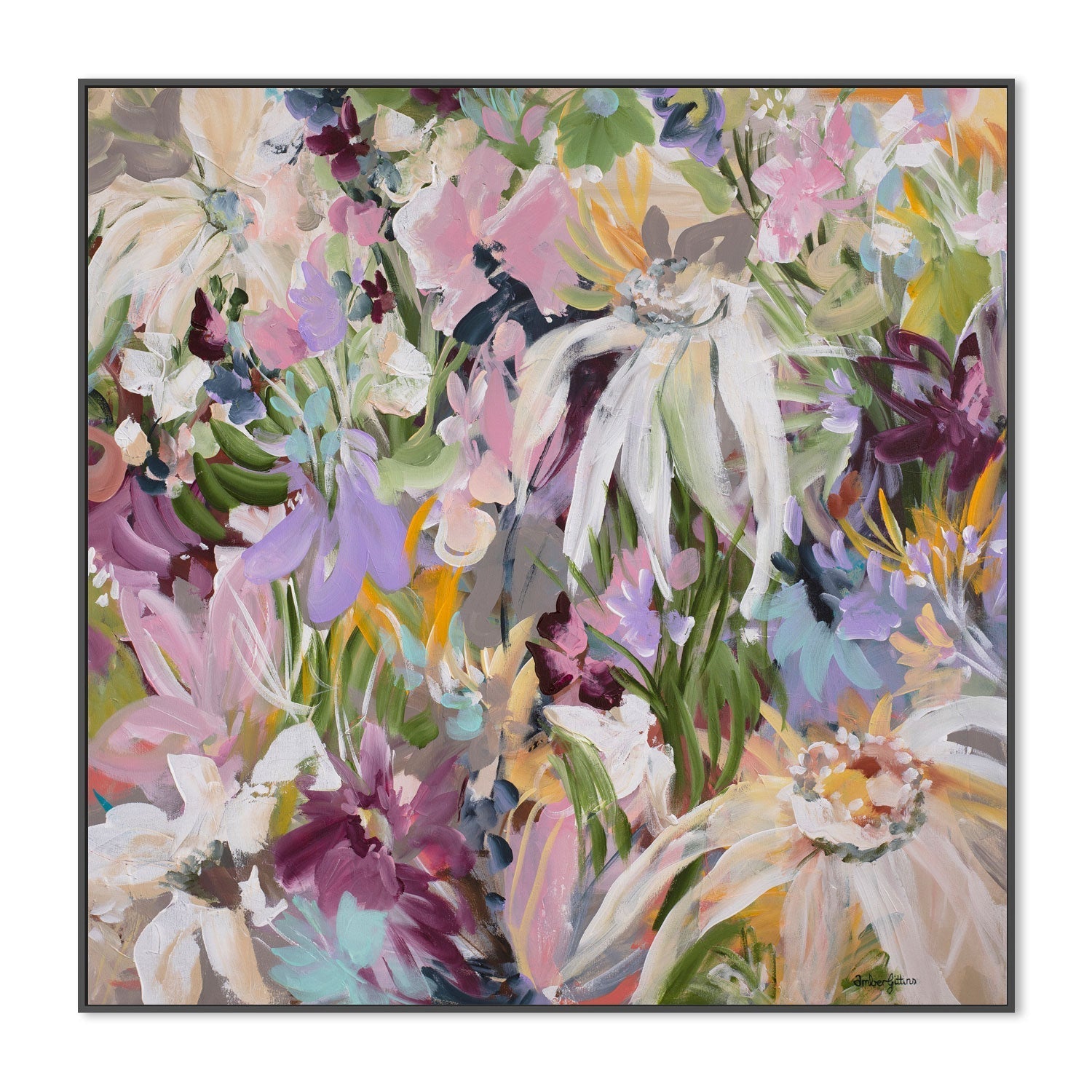 wall-art-print-canvas-poster-framed-Fields of Wildflowers , By Amber Gittins-3