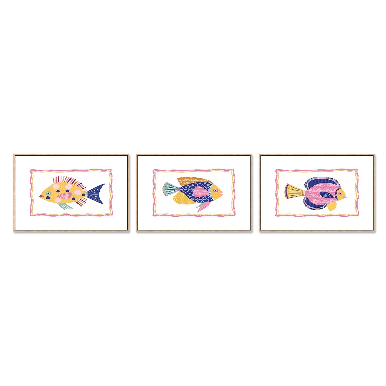 wall-art-print-canvas-poster-framed-Fish, Style A, B & C, Set Of 3 , By Lisa Nohren-6