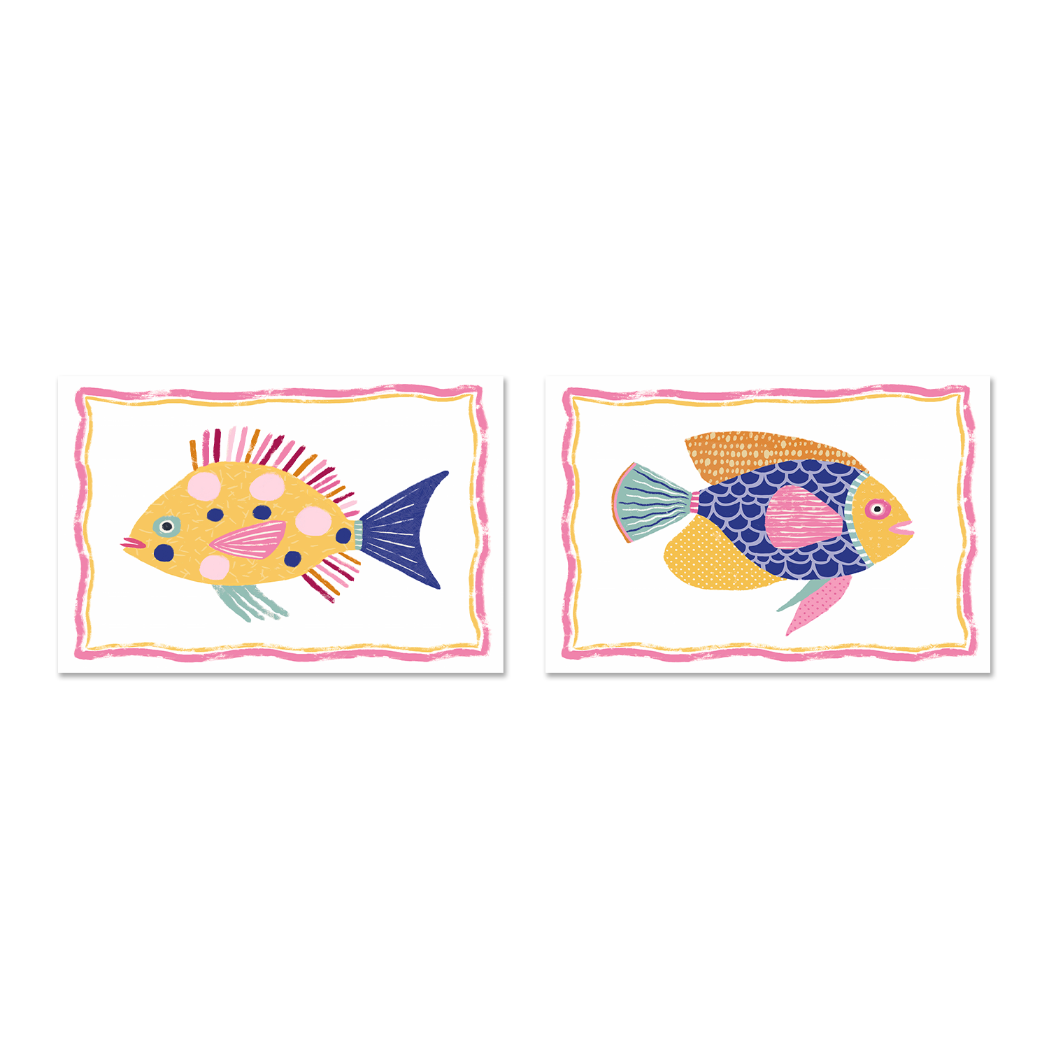 wall-art-print-canvas-poster-framed-Fish, Style A & B, Set of 2 , By Lisa Nohren-1