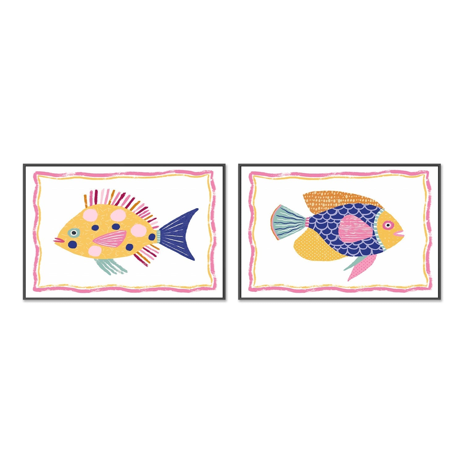 wall-art-print-canvas-poster-framed-Fish, Style A & B, Set of 2 , By Lisa Nohren-3