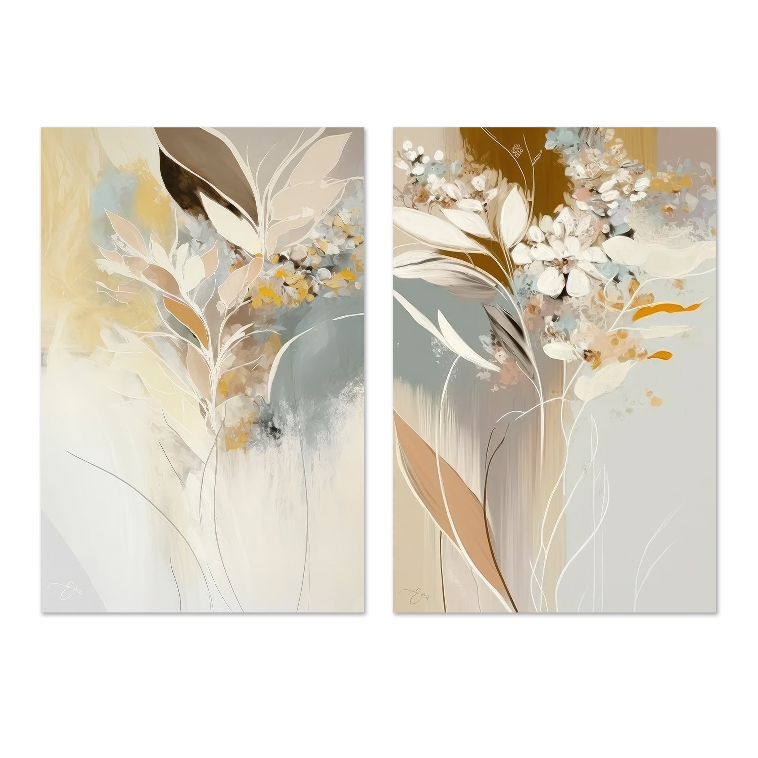 wall-art-print-canvas-poster-framed-Floral Illusions, Style A & B, Set Of 2 , By Bella Eve-GIOIA-WALL-ART