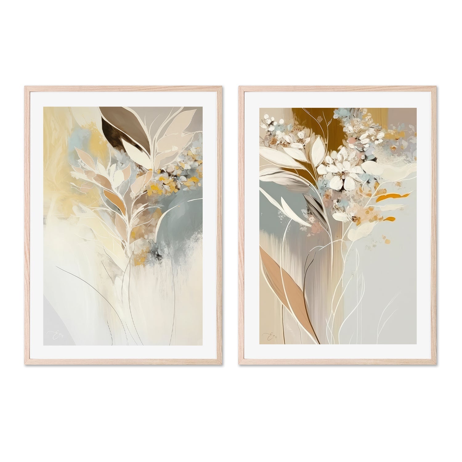 wall-art-print-canvas-poster-framed-Floral Illusions, Style A & B, Set Of 2 , By Bella Eve-GIOIA-WALL-ART