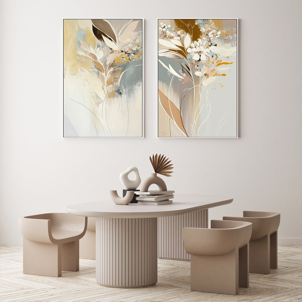 wall-art-print-canvas-poster-framed-Floral Illusions, Style A & B, Set Of 2 , By Bella Eve-GIOIA-WALL-ART