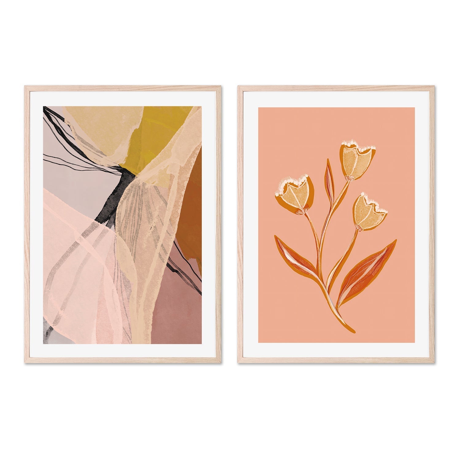 wall-art-print-canvas-poster-framed-Floral Layers and Floral Botanical, Set of 2 , By Hope Bainbridge-6