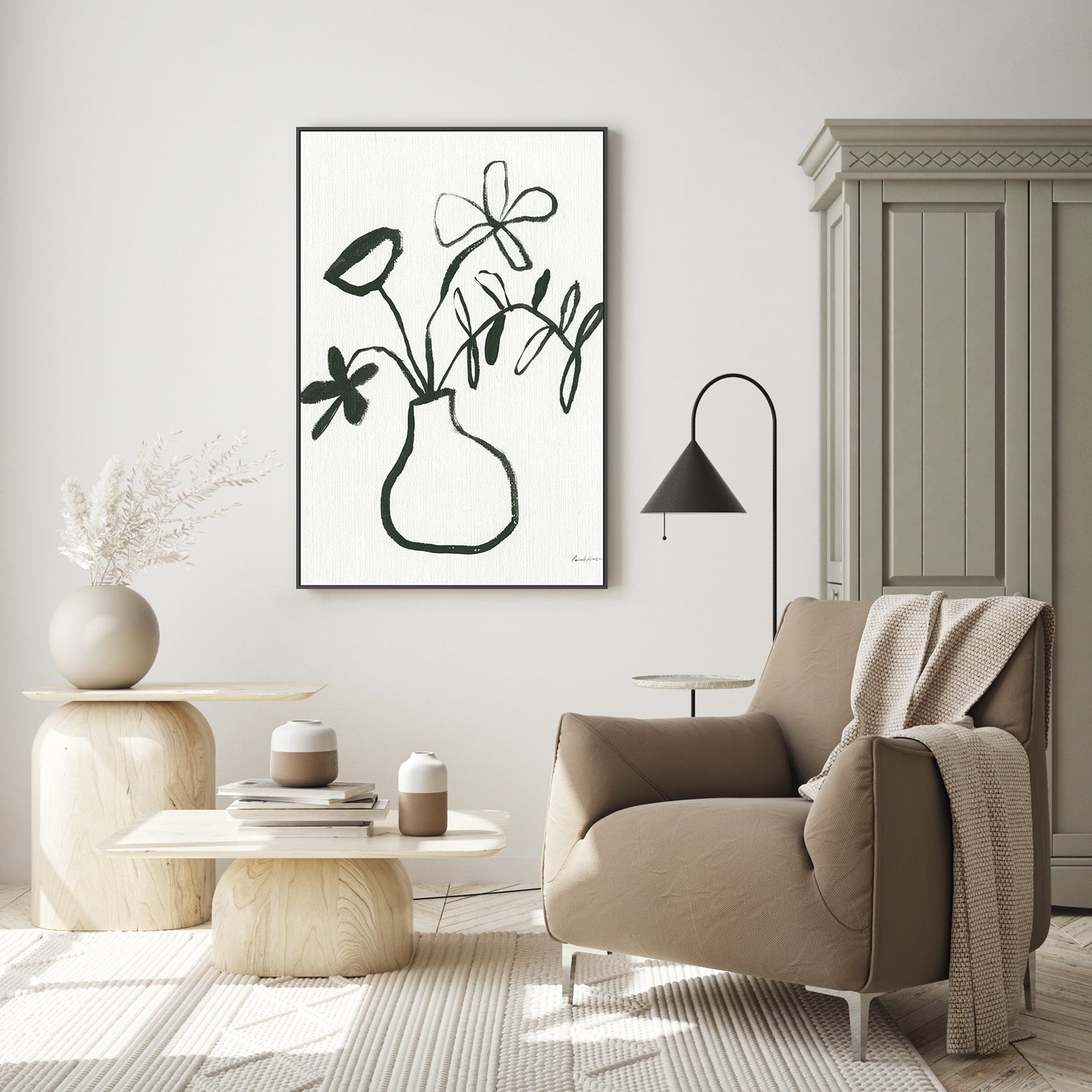 wall-art-print-canvas-poster-framed-Floral Sketch, Style A-by-Pamela Munger-Gioia Wall Art