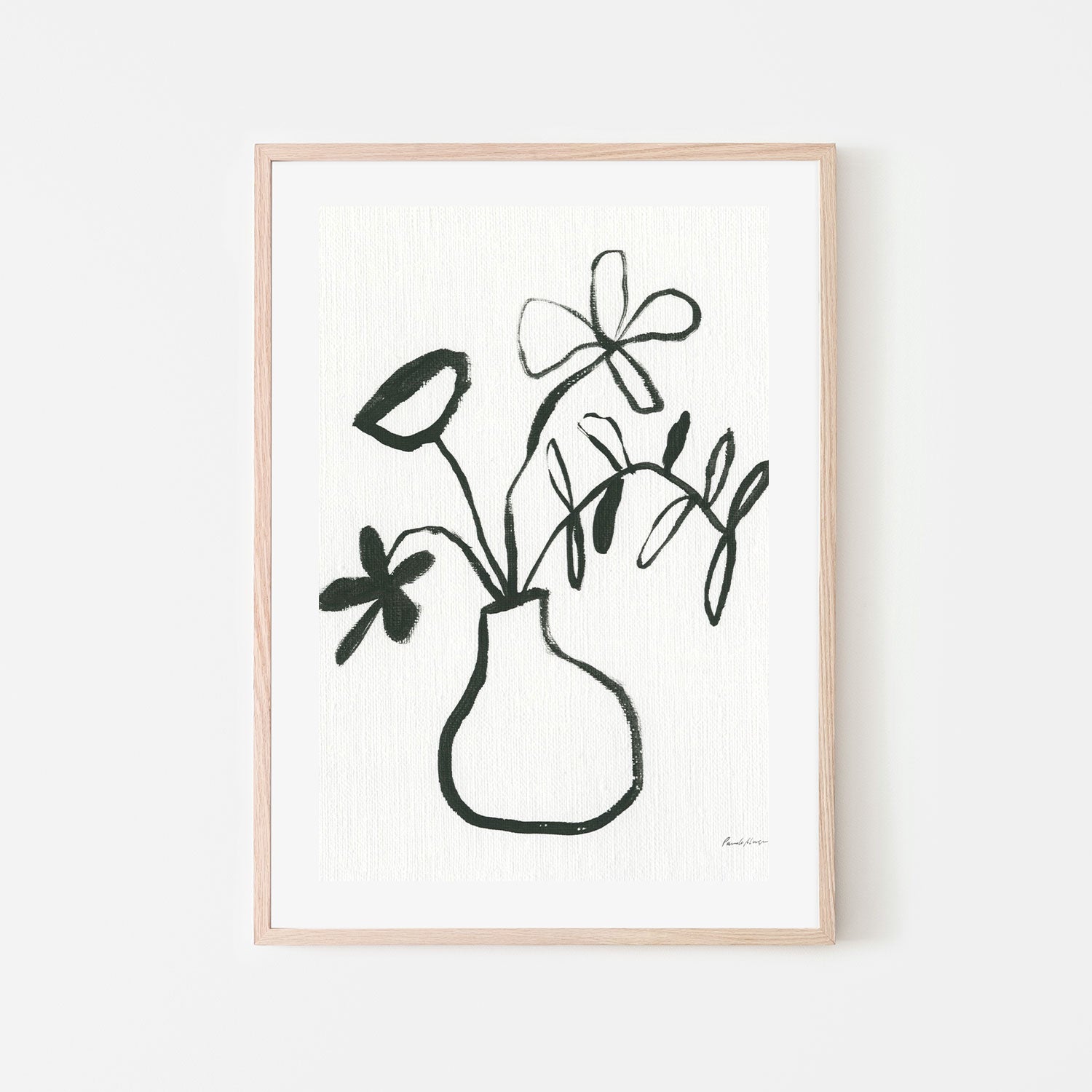 wall-art-print-canvas-poster-framed-Floral Sketch, Style A-by-Pamela Munger-Gioia Wall Art