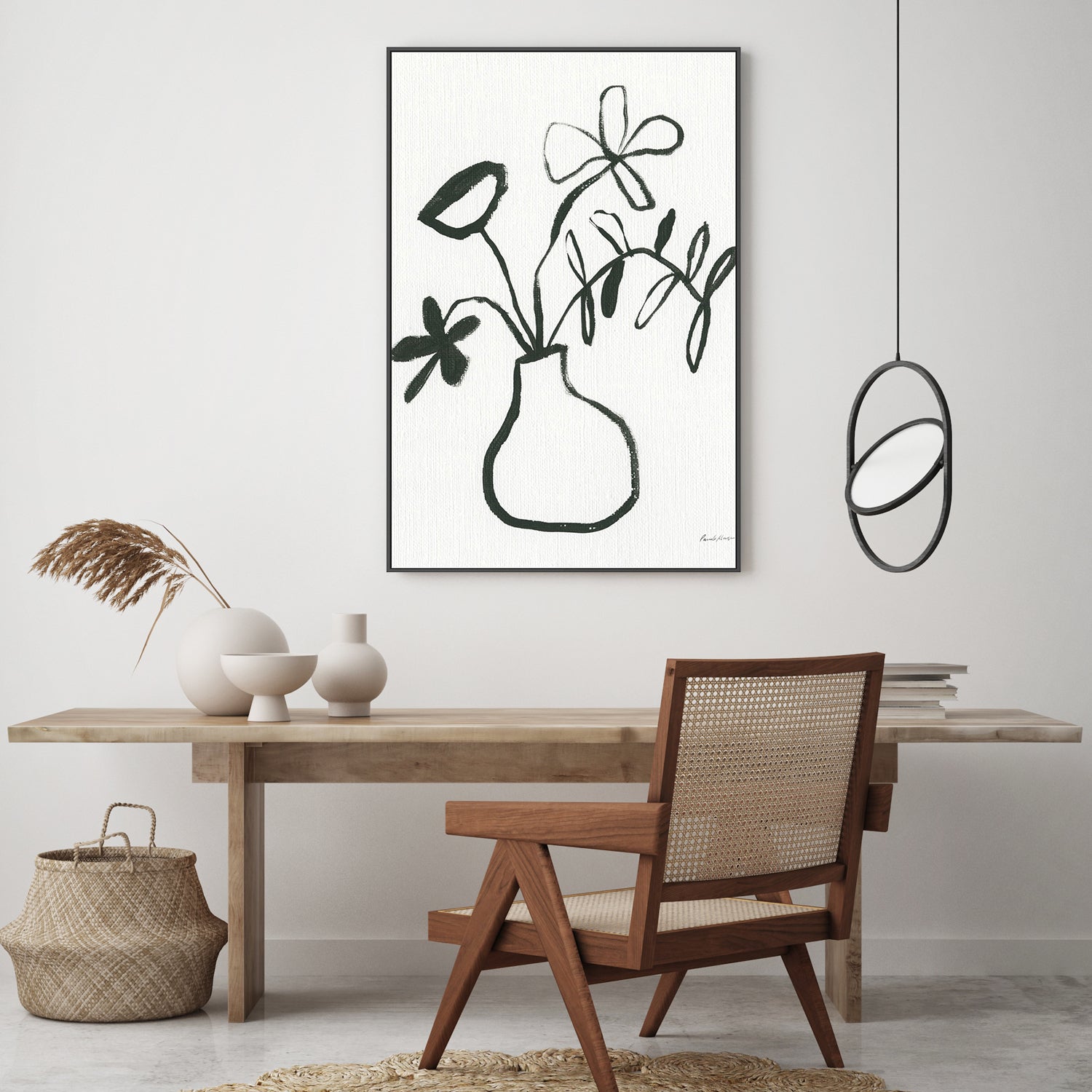 wall-art-print-canvas-poster-framed-Floral Sketch, Style A-by-Pamela Munger-Gioia Wall Art