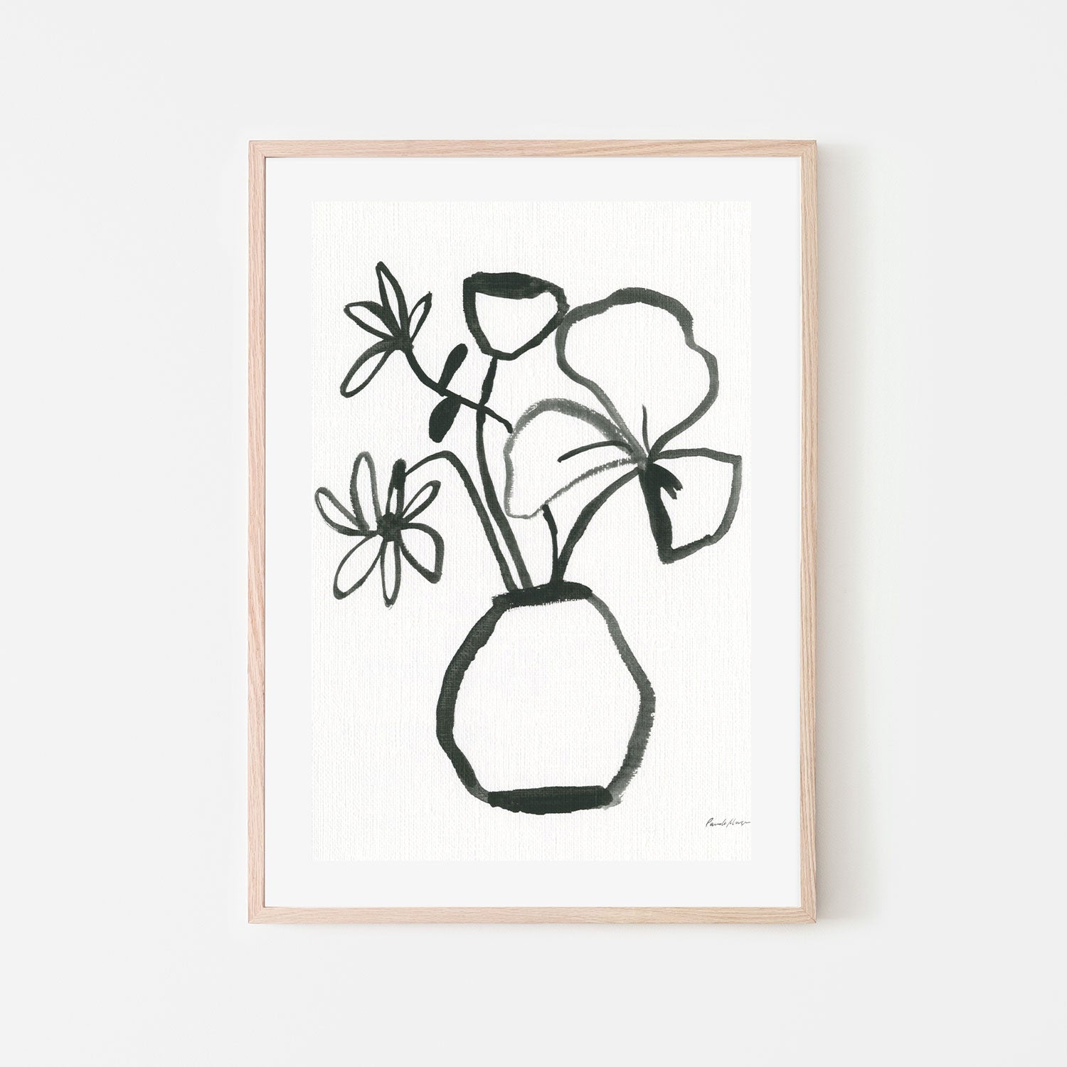 wall-art-print-canvas-poster-framed-Floral Sketch, Style B-by-Pamela Munger-Gioia Wall Art