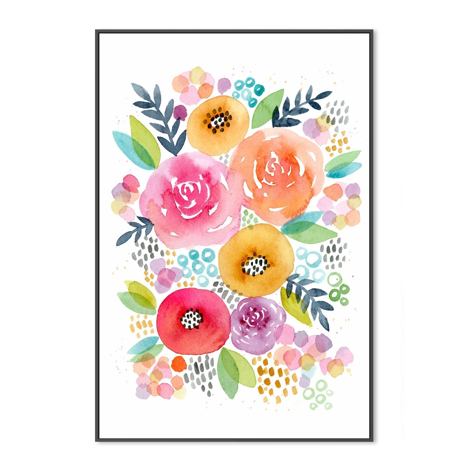 wall-art-print-canvas-poster-framed-Floral, Style B , By Lisa Nohren-3