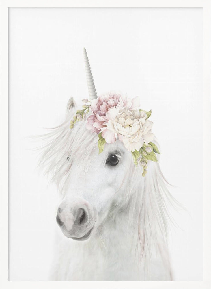 wall-art-print-canvas-poster-framed-Floral Unicorn , By Lola Peacock-5