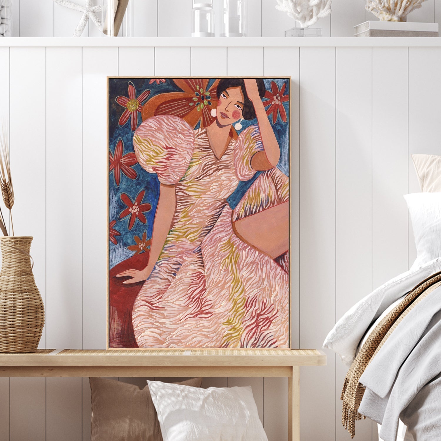 wall-art-print-canvas-poster-framed-Floral Woman , By Caroline Bonne Muller-2