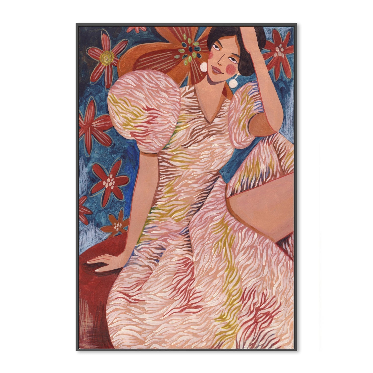 wall-art-print-canvas-poster-framed-Floral Woman , By Caroline Bonne Muller-3