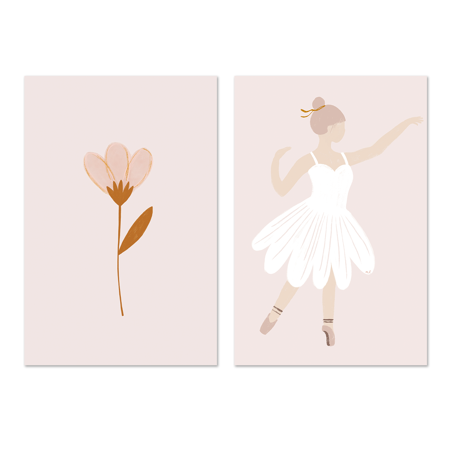 wall-art-print-canvas-poster-framed-Flower and the ballerina, Set Of 2 , By Menina Lisboa-1