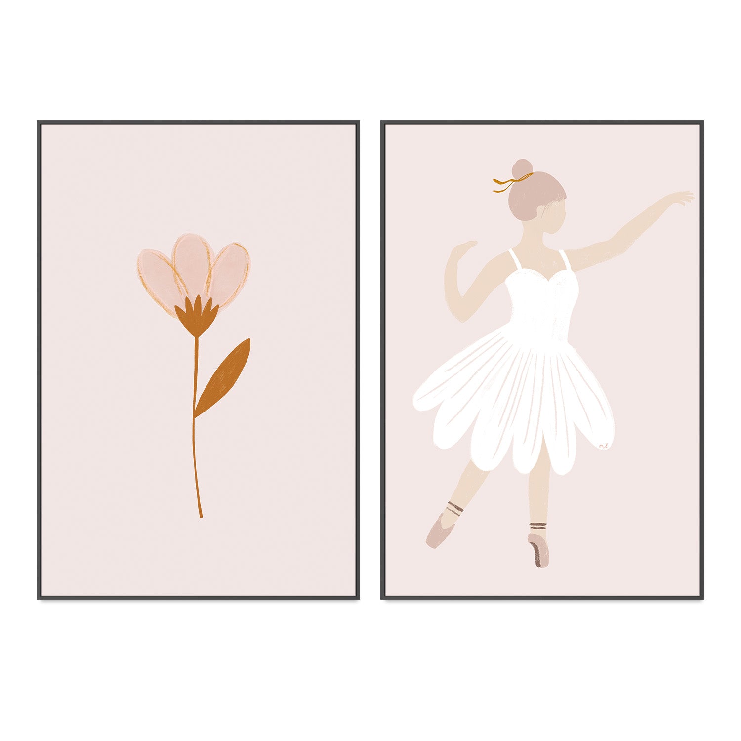 wall-art-print-canvas-poster-framed-Flower and the ballerina, Set Of 2 , By Menina Lisboa-3